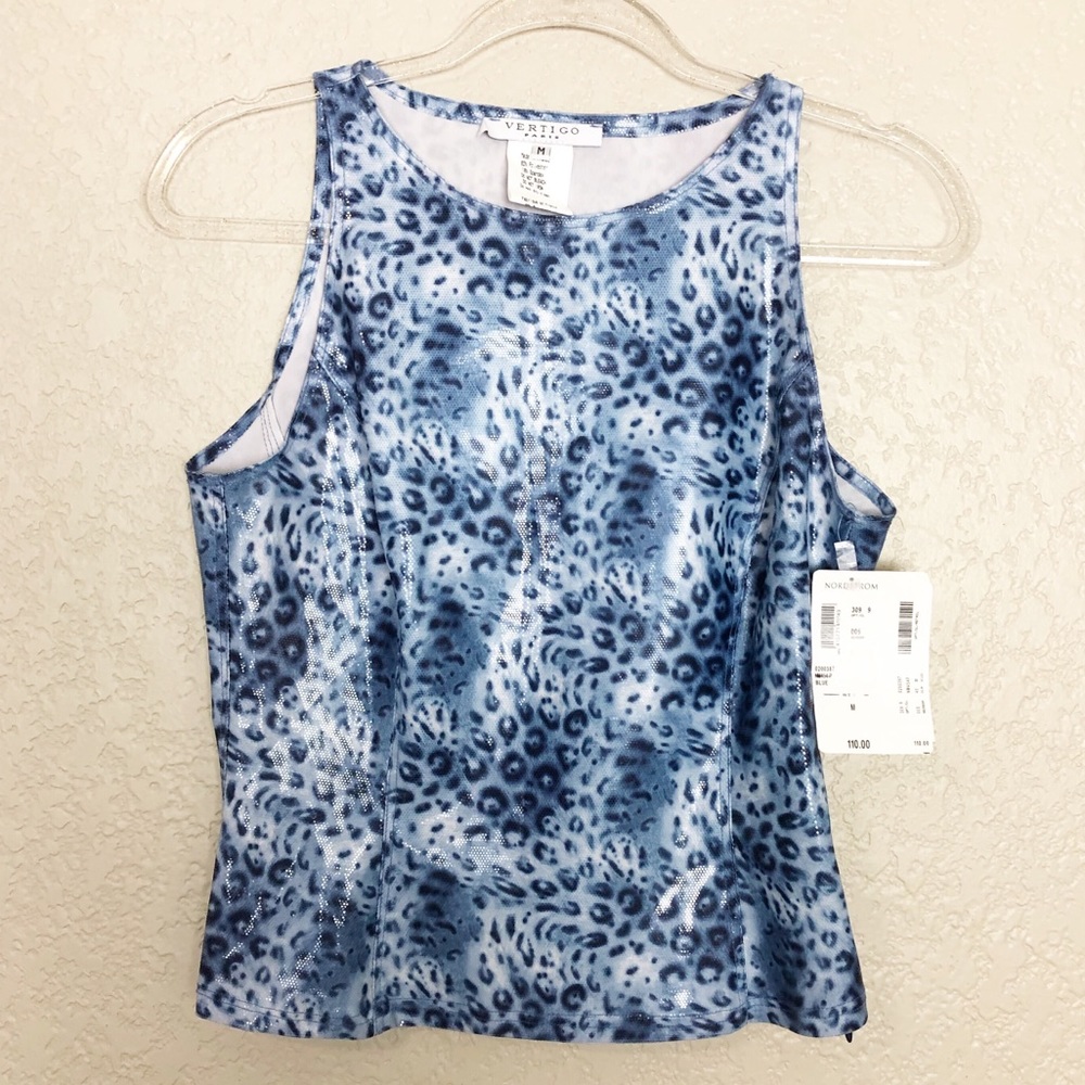 NWT Vertigo Paris animal print faux leather Tank